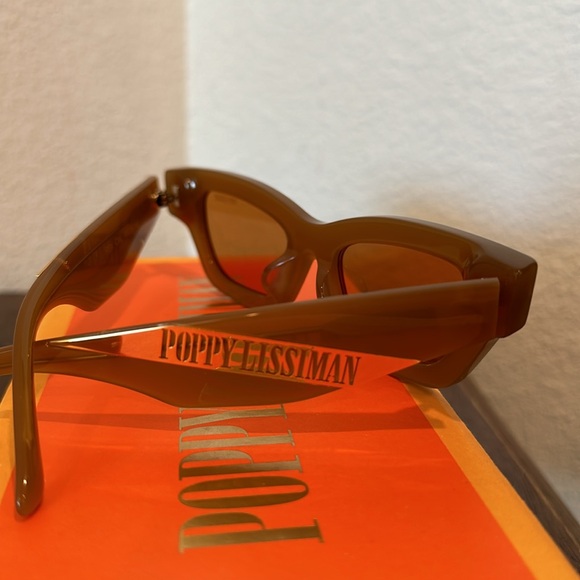 Poppy Lissiman Women's Ren Cateye Sunglasses in Camel REN CML 49-10 145 - Picture 3 of 9